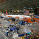 A Boeing 787 airplane on the production line at a Boeing factory in Washington, D.C.